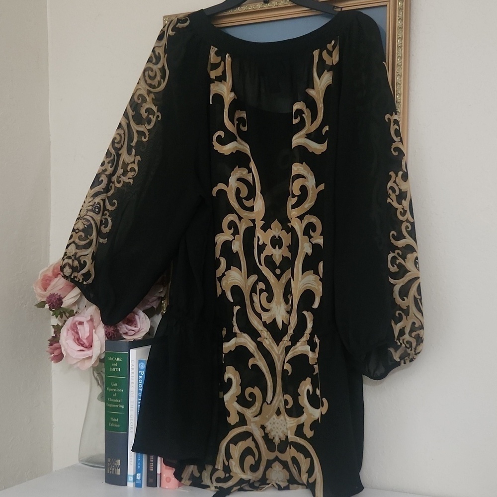 Elegant Black and Gold Women's Top Lane Bryant 22 / 24 Classic Career - Picture 8 of 8